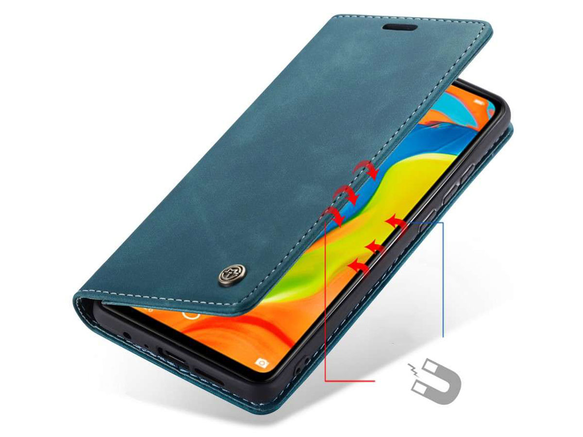 CaseMe Vintage BookCase Blauw - Huawei P30 Lite (New Edition) hoesje