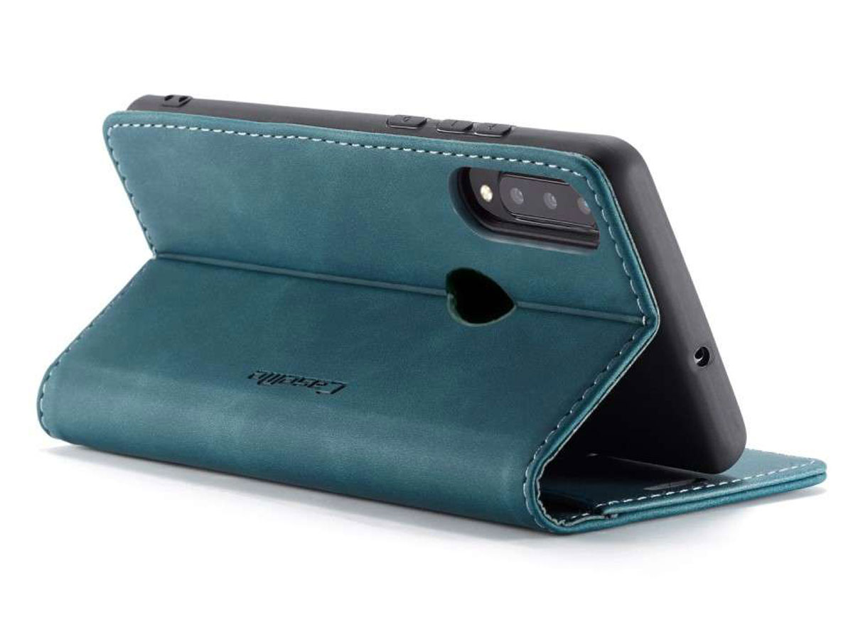 CaseMe Vintage BookCase Blauw - Huawei P30 Lite (New Edition) hoesje