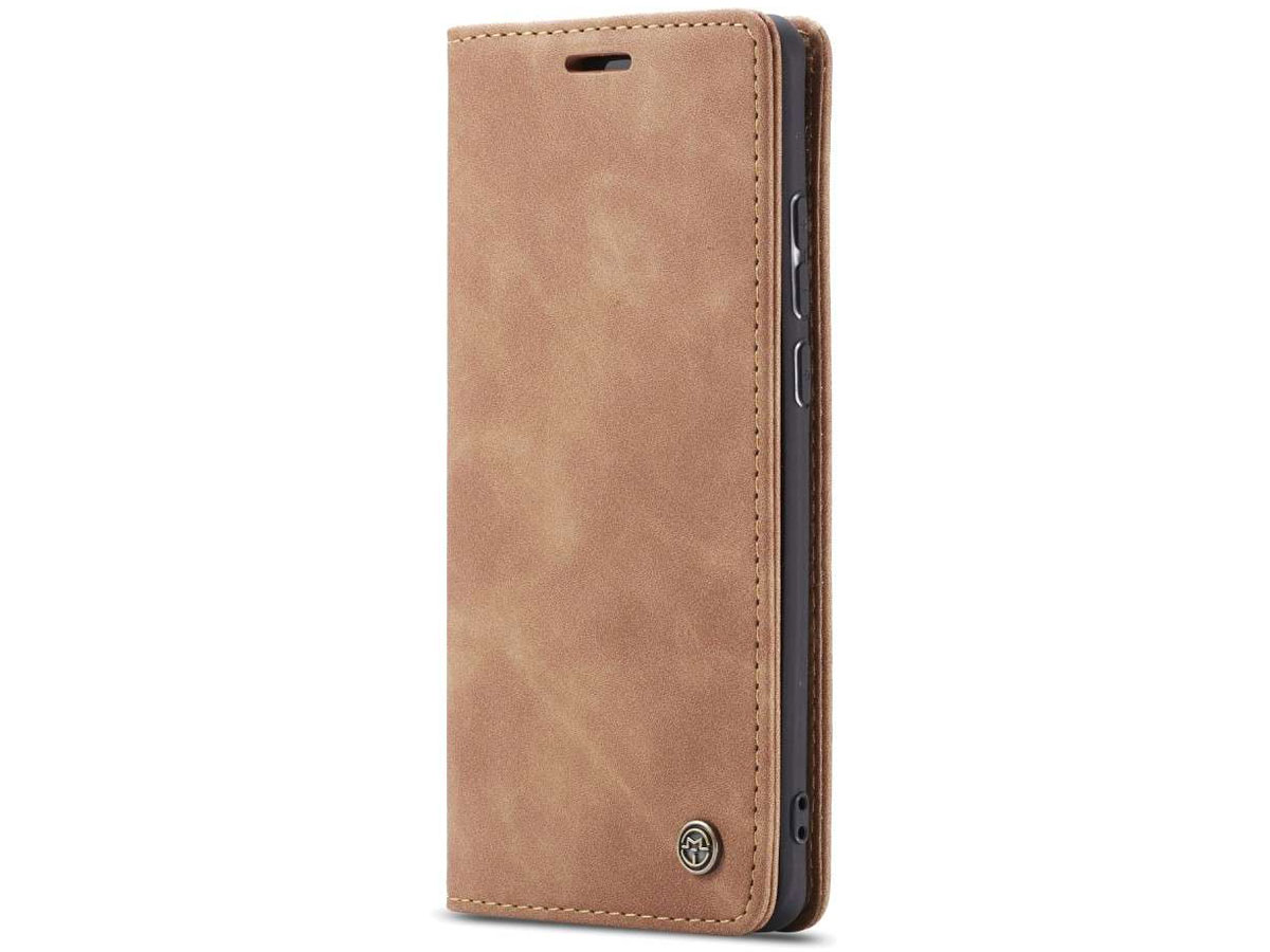 CaseMe Vintage BookCase Tan - Huawei P30 Lite (New Edition) hoesje