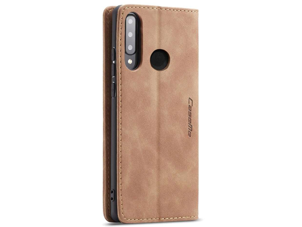 CaseMe Vintage BookCase Tan - Huawei P30 Lite (New Edition) hoesje