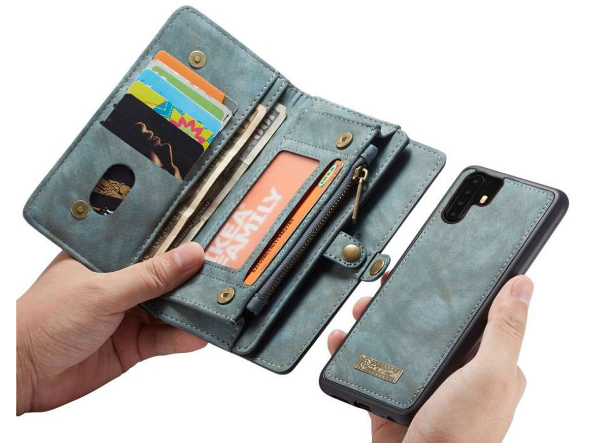 CaseMe 2in1 Wallet Ritsvak Case Blauw - Huawei P30 Pro (New Edition) Hoesje