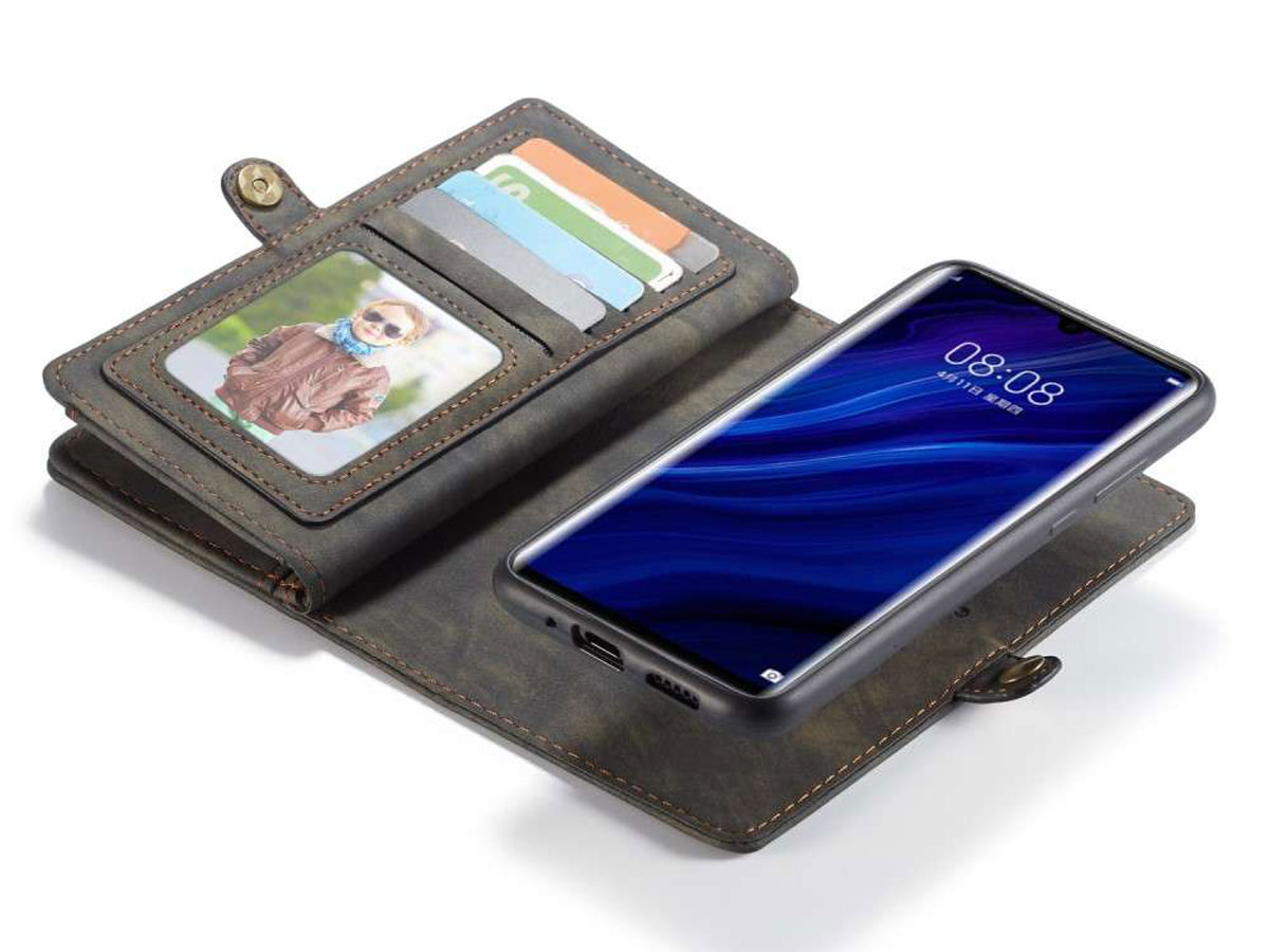 CaseMe 2in1 Wallet Ritsvak Case Zwart - Huawei P30 Pro (New Edition) Hoesje