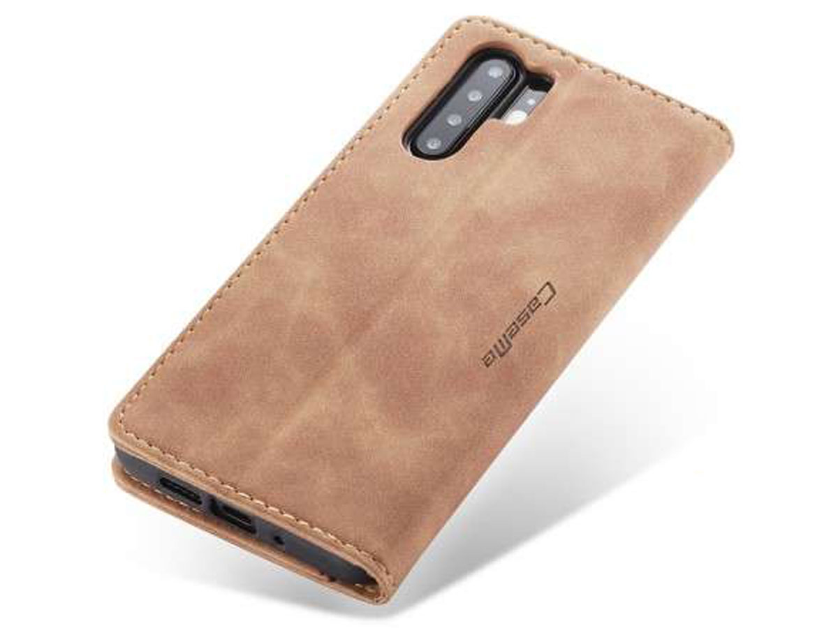 CaseMe Vintage BookCase Tan - Huawei P30 Pro (New Edition) hoesje