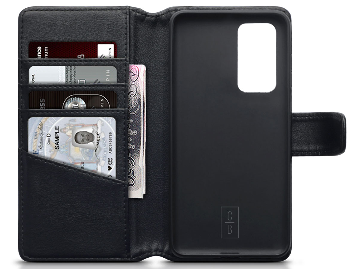 CaseBoutique Wallet Case Zwart Leer - Huawei P40 hoesje