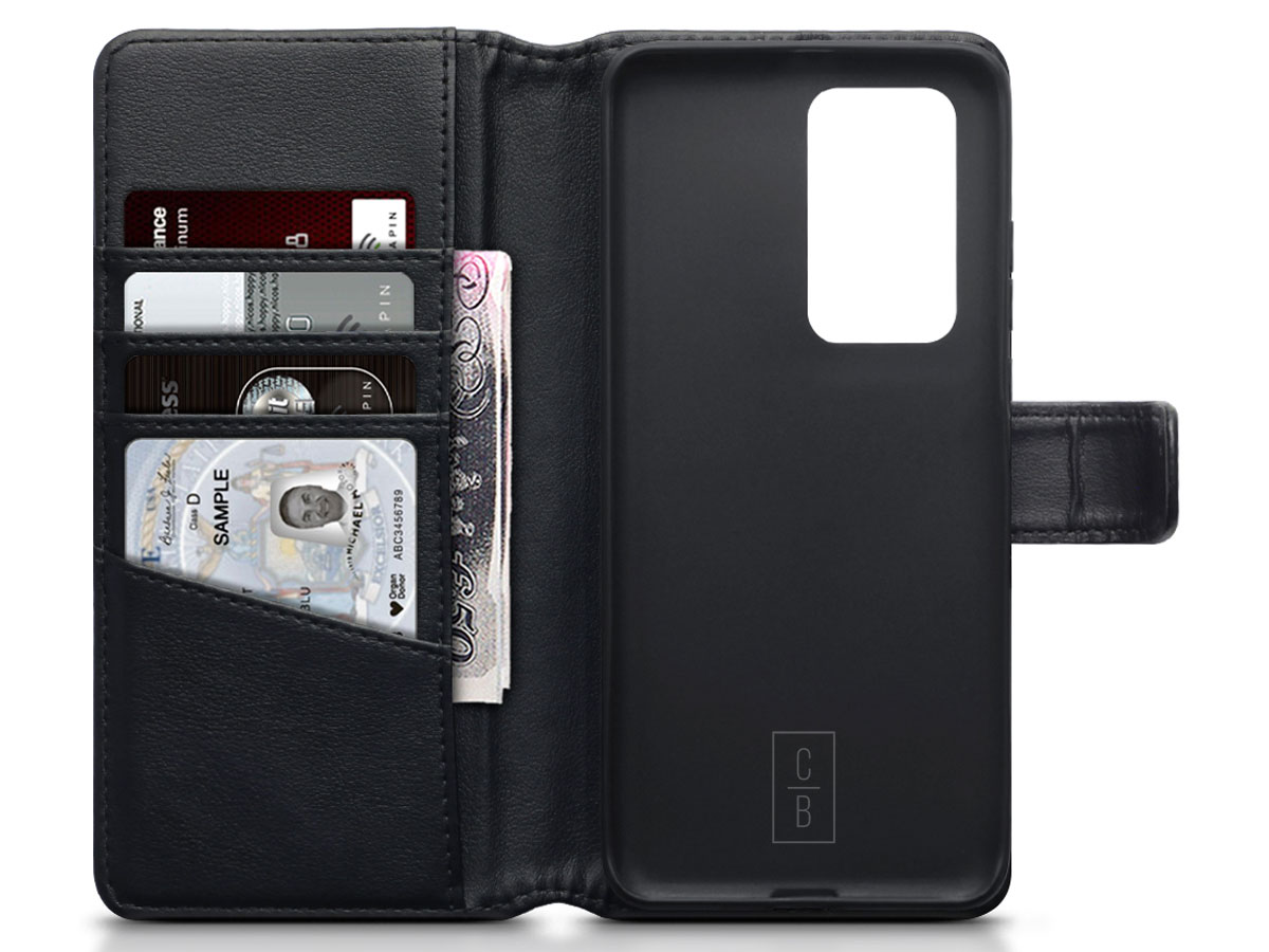 CaseBoutique Wallet Case Zwart Leer - Huawei P40 Pro hoesje