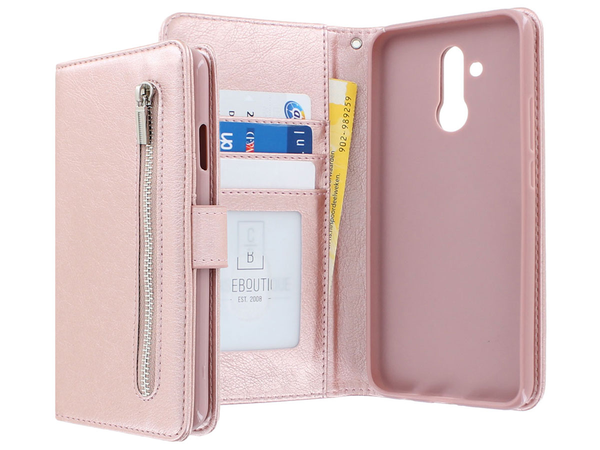 Zipper Wallet Case Rosé - Huawei Mate 20 Lite hoesje