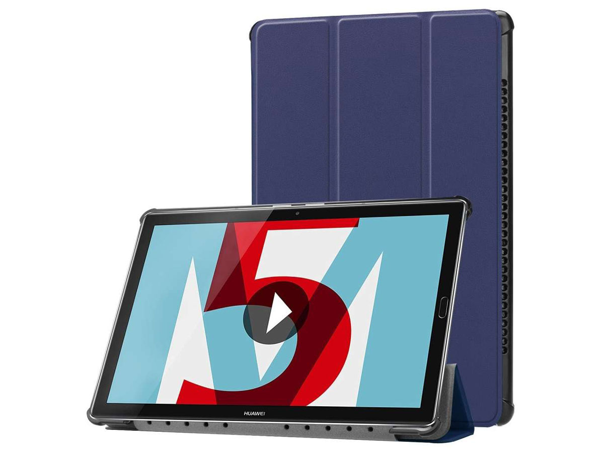 Smart Tri-Fold Bookcase Blauw - Huawei Mediapad M5 10.8 Hoesje