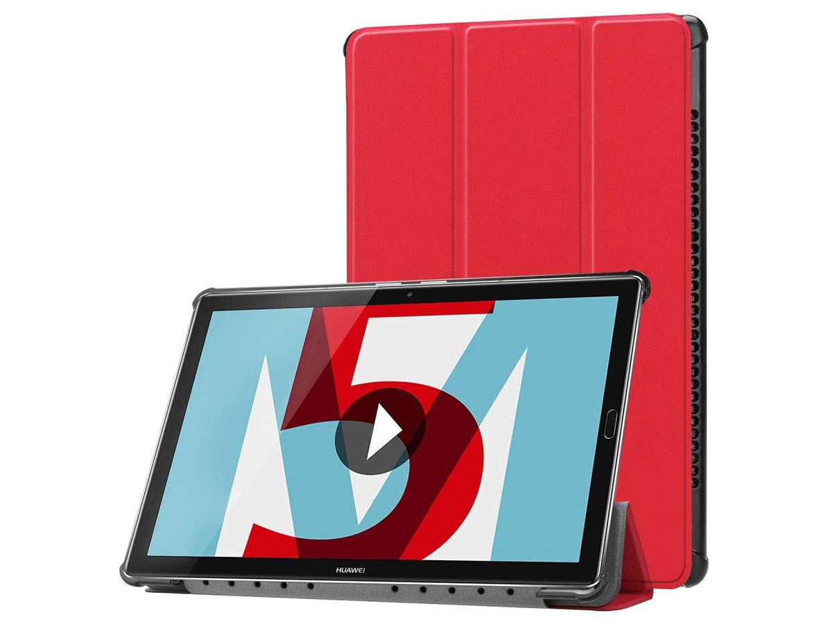 Smart Tri-Fold Bookcase Rood - Huawei Mediapad M5 10.8 Hoesje