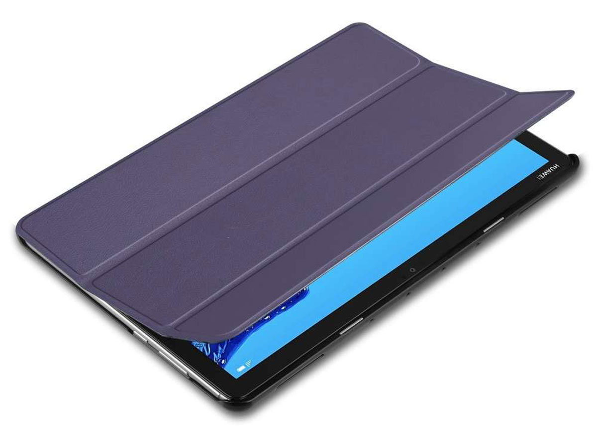 Smart Tri-Fold Bookcase Blauw - Huawei Mediapad M5 Lite Hoesje