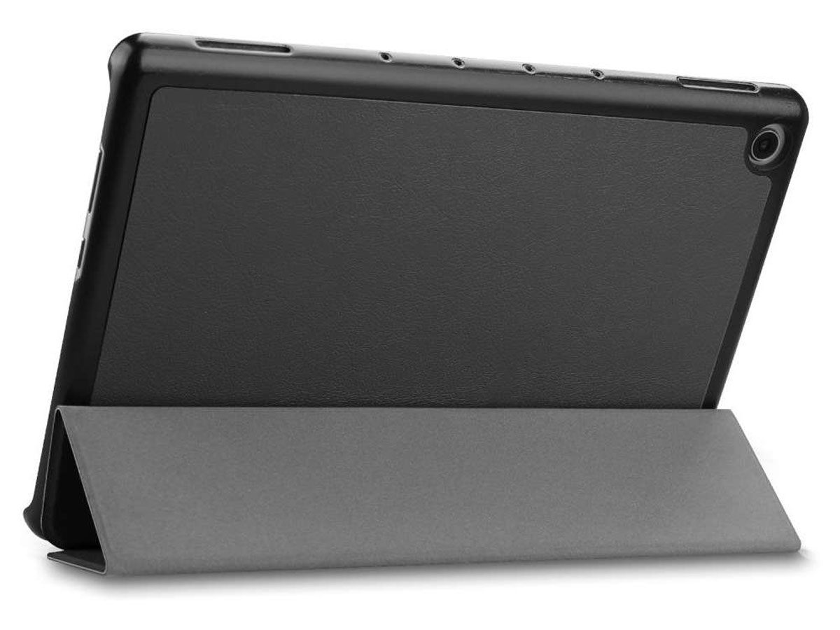 Smart Tri-Fold Bookcase Zwart - Huawei Mediapad M5 Lite Hoesje