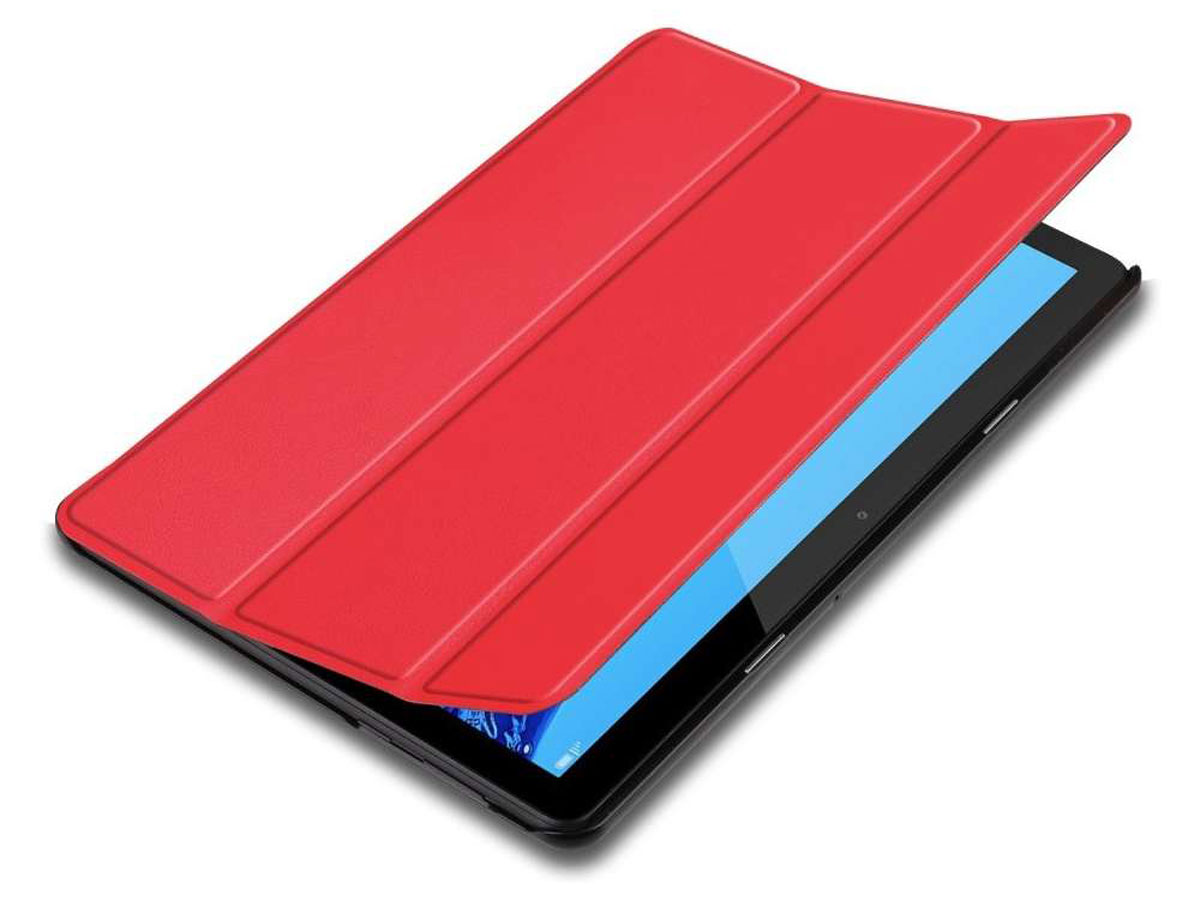 Smart Tri-Fold Bookcase Rood - Huawei Mediapad T5 10.1 Hoesje