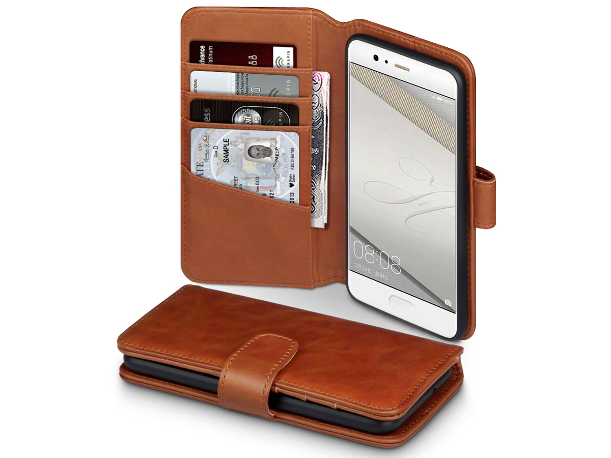 CaseBoutique Bookcase Echt Leer - Leren Huawei P10 hoesje