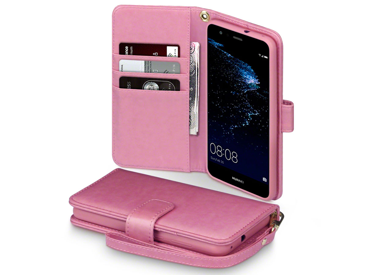 CaseBoutique Bookcase Pink Rose - Huawei P10 Lite Hoesje