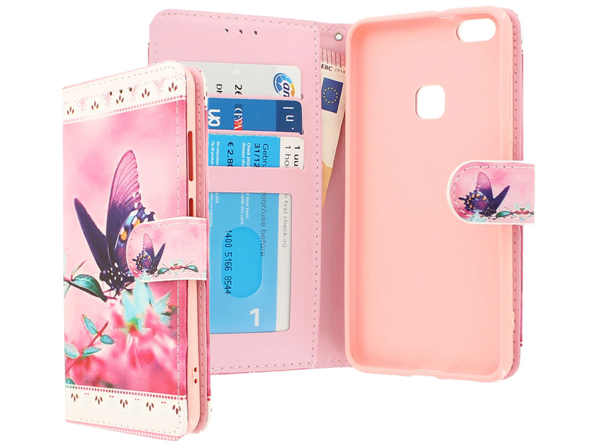 Butterfly Bookcase Flipcase - Huawei P10 Lite hoesje