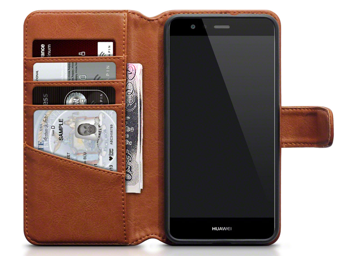 CaseBoutique Bookcase Cognac Leer - Huawei P10 Lite hoesje