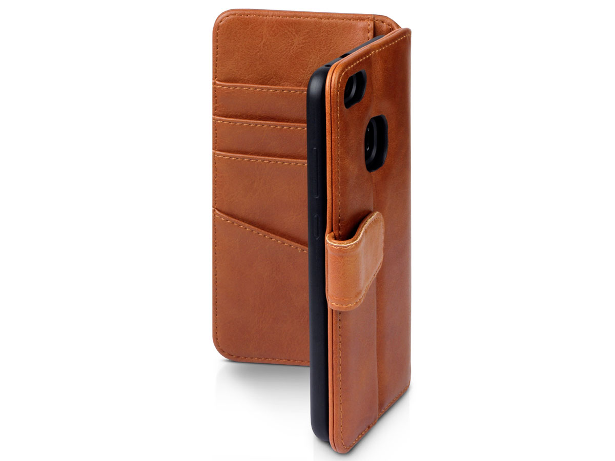 CaseBoutique Bookcase Cognac Leer - Huawei P10 Lite hoesje