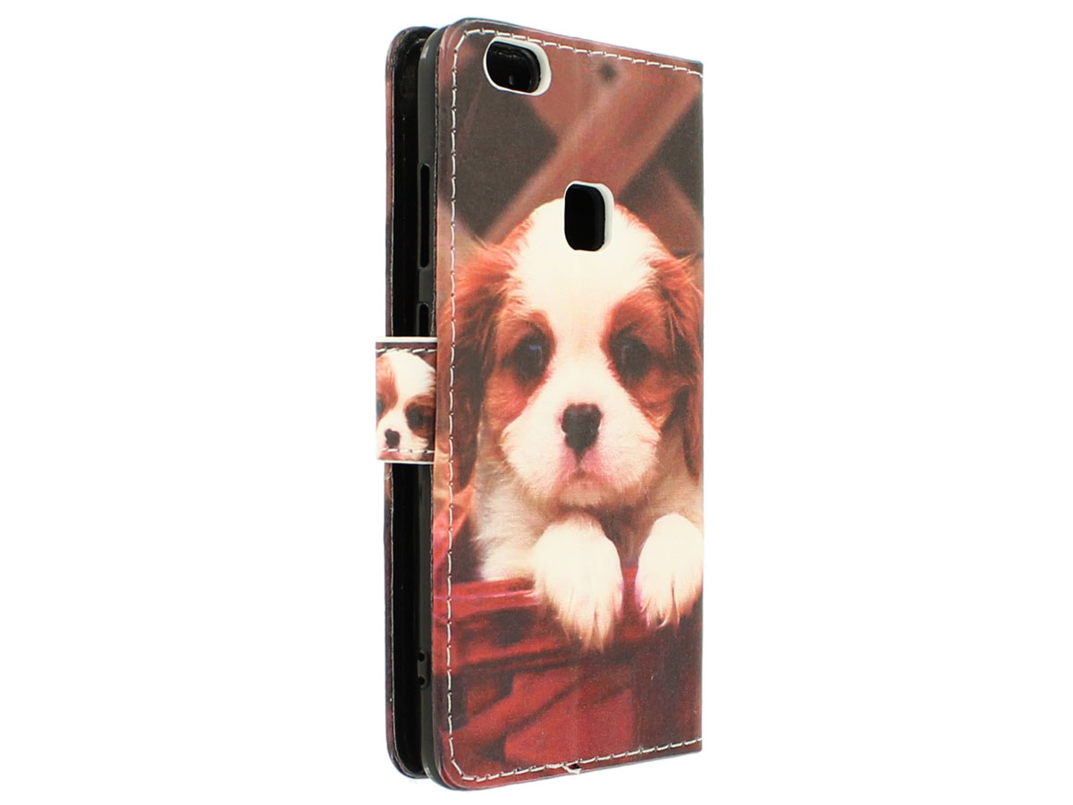 Puppy Dog Bookcase Flipcase - Huawei P10 Lite hoesje