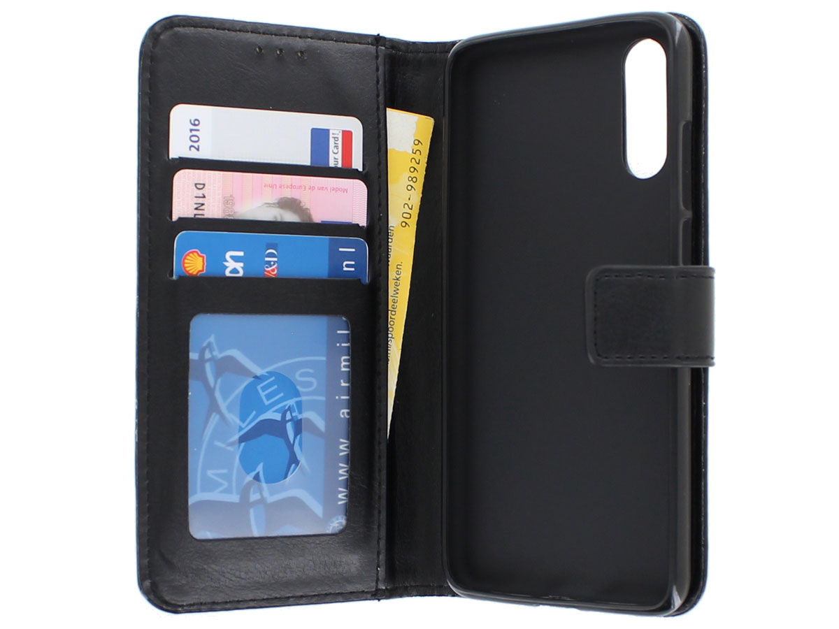 Bookcase Wallet Zwart - Huawei P20 hoesje