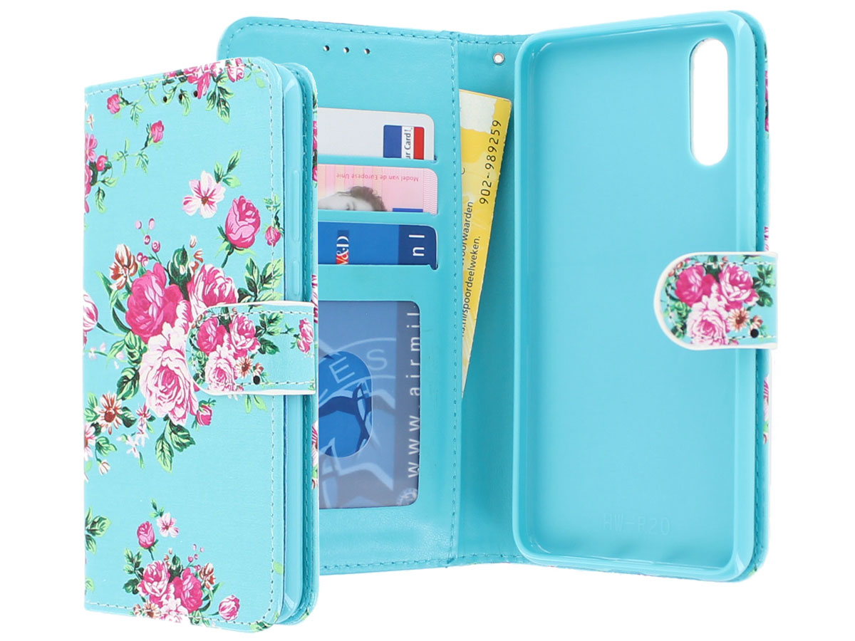 Flower Bookcase Wallet - Huawei P20 hoesje