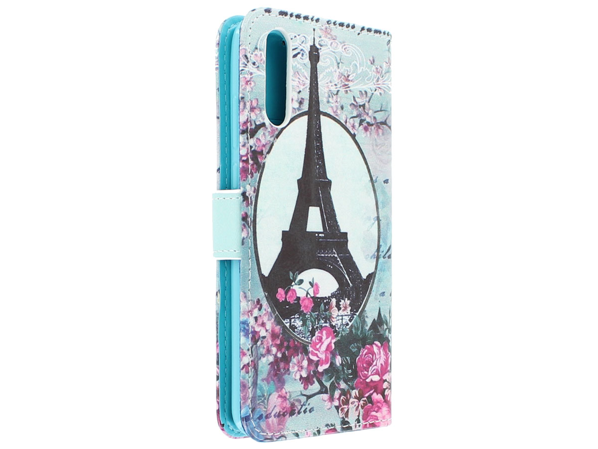 Retro Paris Bookcase Wallet - Huawei P20 hoesje