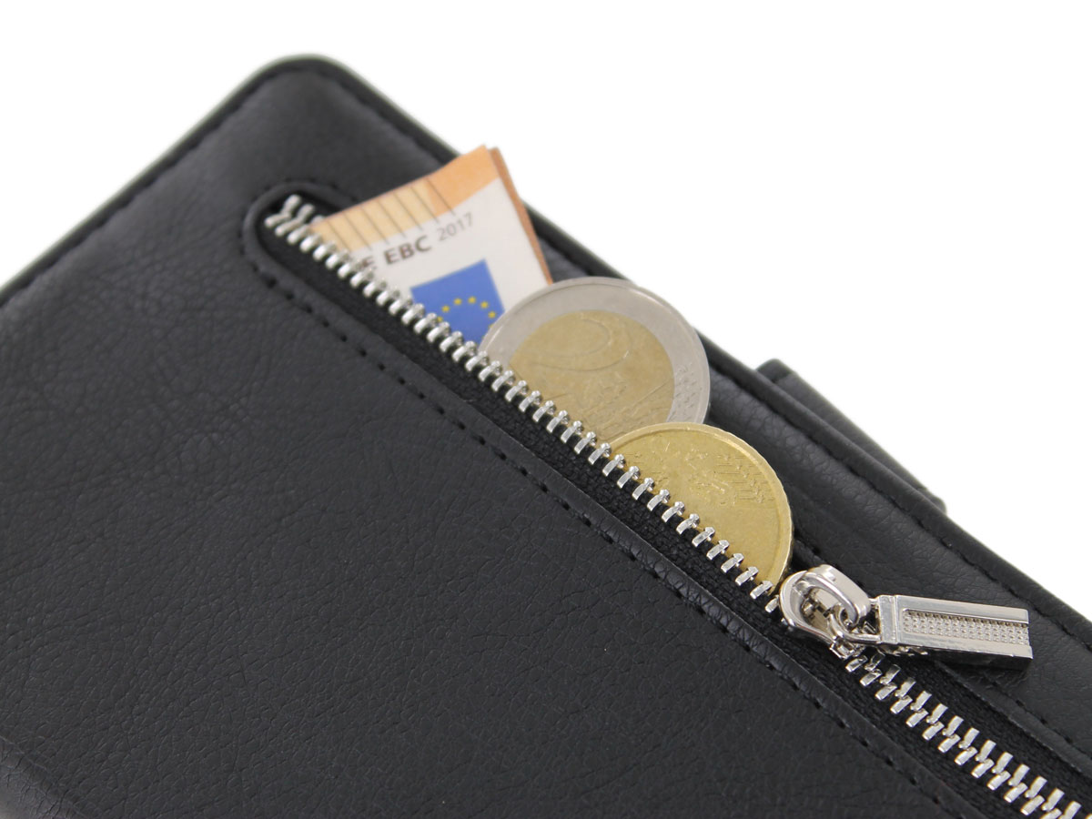 Zipper Wallet Case Zwart - Huawei P20 hoesje