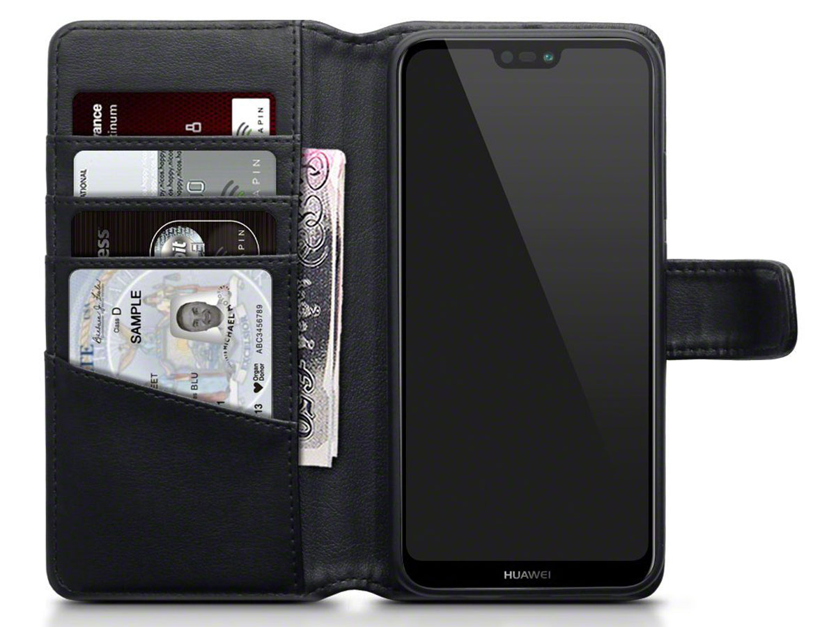 CaseBoutique Case Zwart Leer - Huawei P20 Lite Hoesje