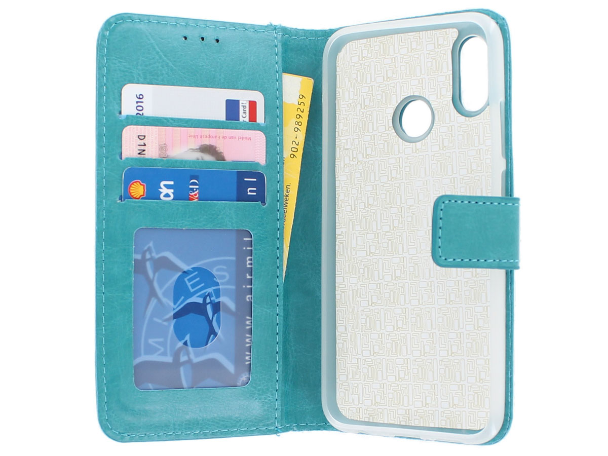 Bookcase Wallet Turquoise - Huawei P20 Lite hoesje