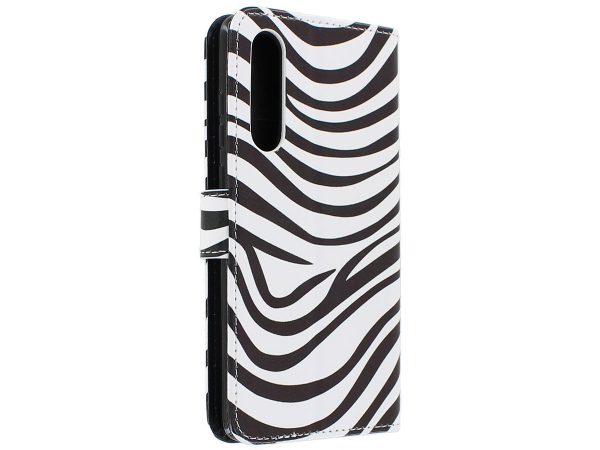 Bookcase Mapje Zebra Print - Huawei P30 hoesje