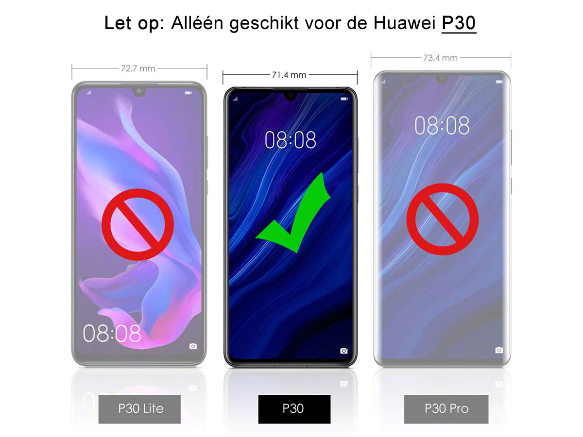 CaseBoutique Wallet Case Zwart Leer - Huawei P30 hoesje
