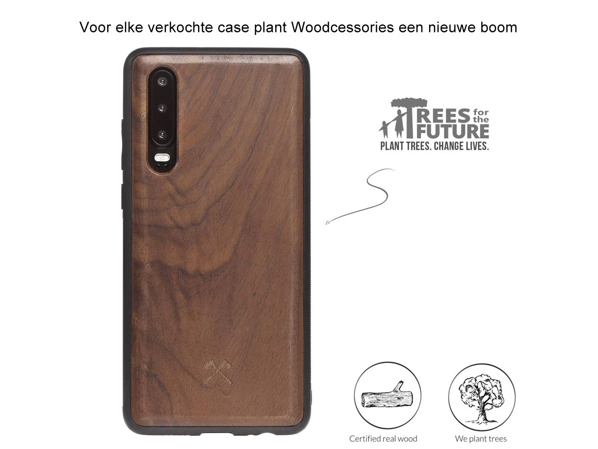 Woodcessories EcoBump Walnut - Huawei P30 hoesje