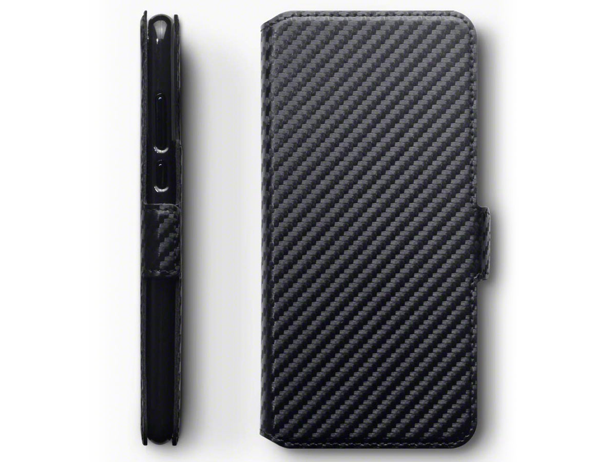 CaseBoutique Slim Book Case Carbon - Huawei P30 Lite hoesje
