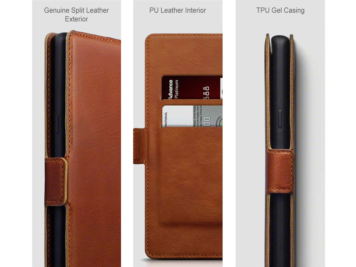 CaseBoutique Slim Book Case Cognac Leer - Huawei P30 Lite hoesje