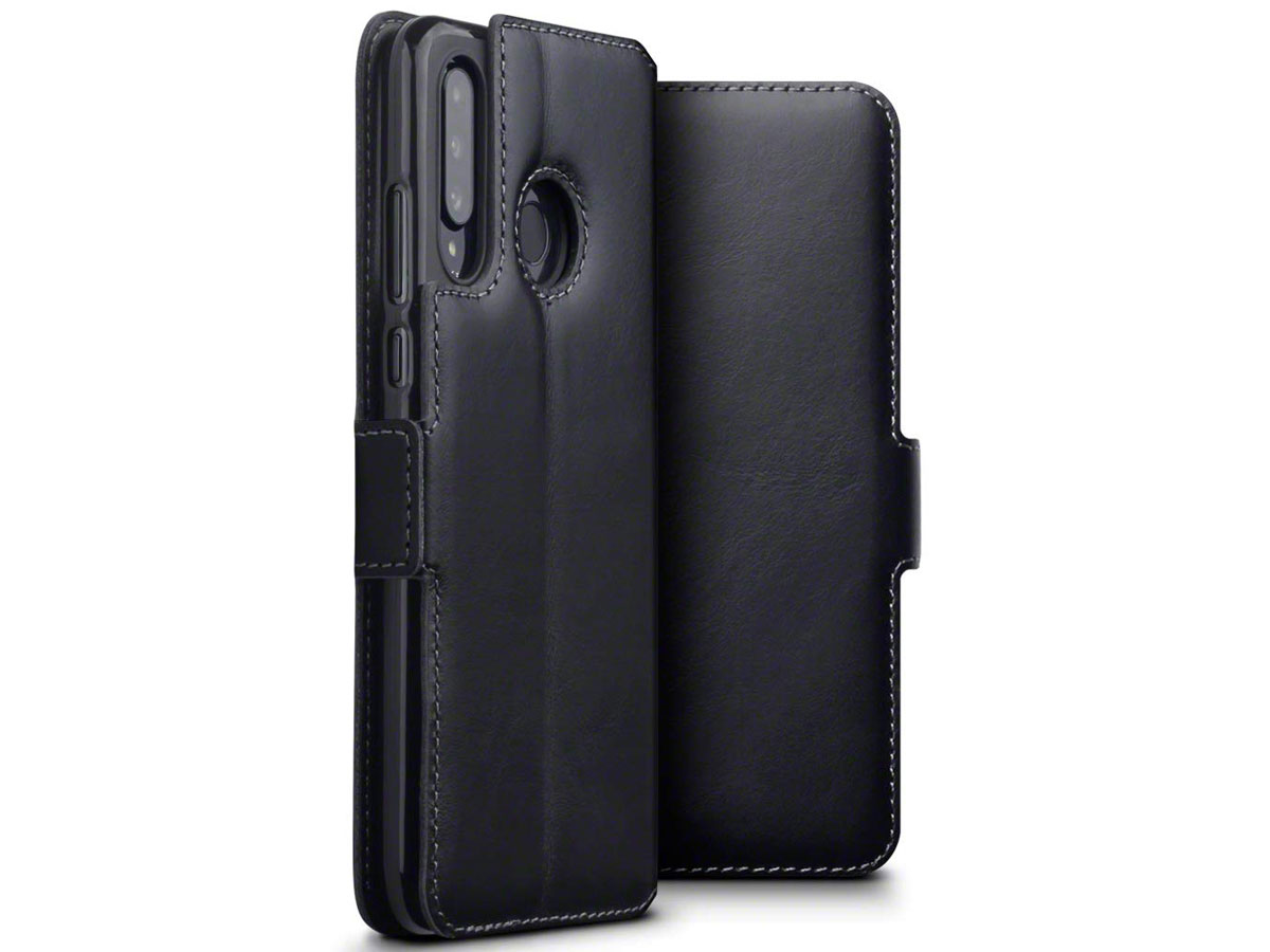 CaseBoutique Slim Book Case Zwart Leer - Huawei P30 Lite hoesje