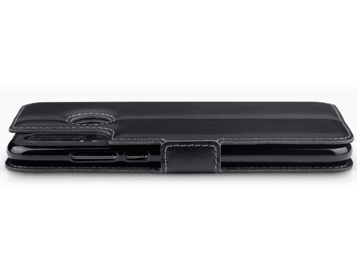 CaseBoutique Slim Book Case Zwart Leer - Huawei P30 Lite hoesje