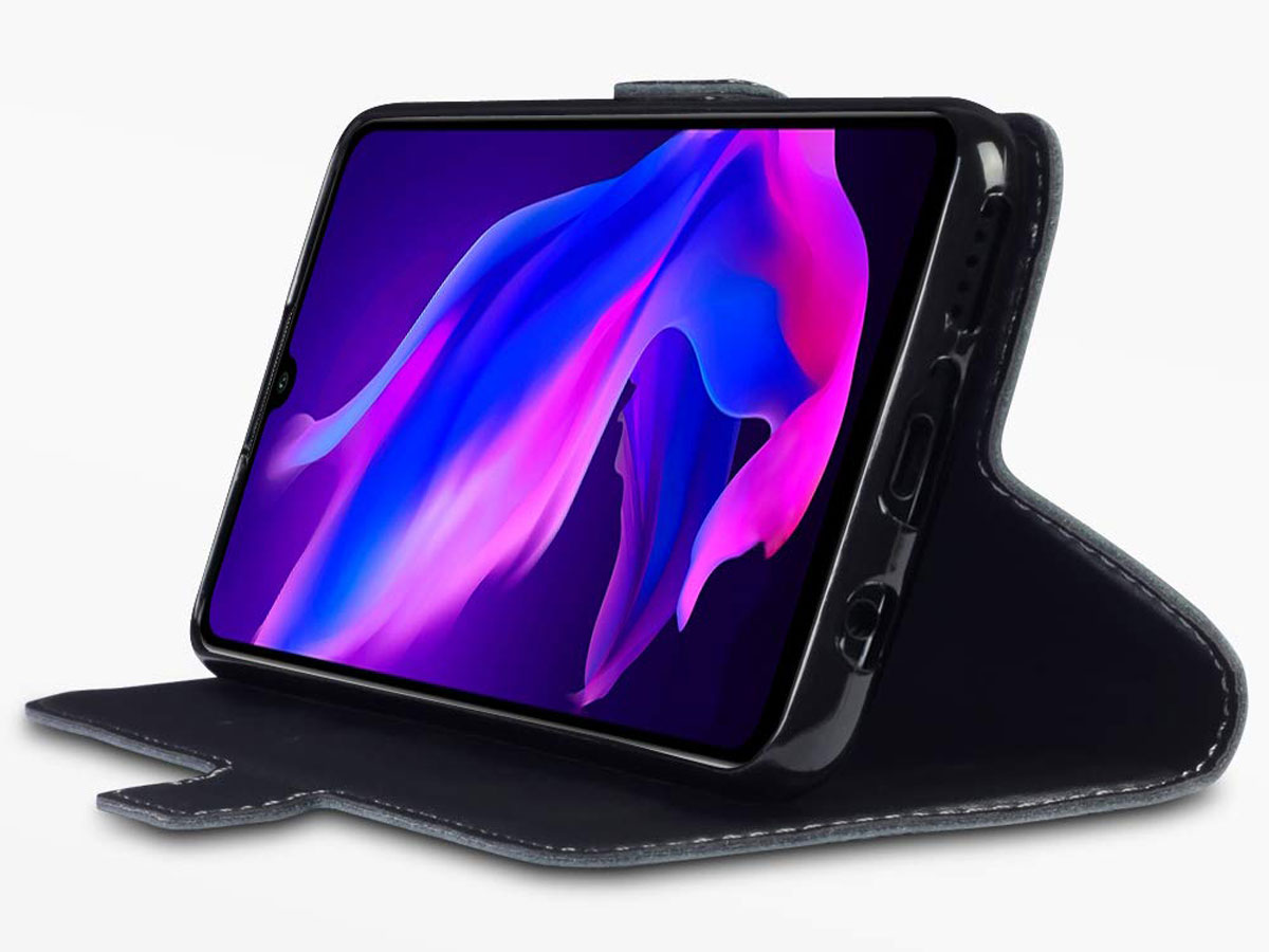 CaseBoutique Slim Book Case Zwart Leer - Huawei P30 Lite hoesje
