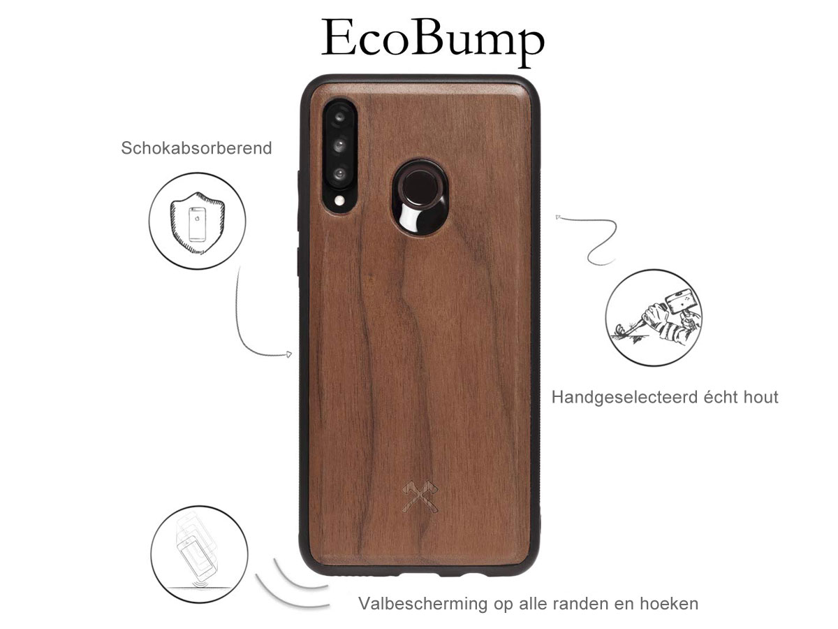Woodcessories EcoBump Walnut - Huawei P30 Lite hoesje