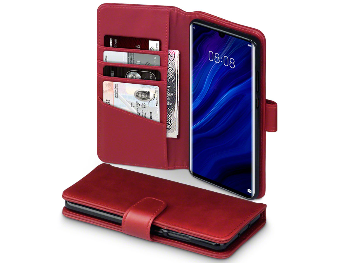 CaseBoutique Leather Wallet Rood Leer - Huawei P30 Pro hoesje