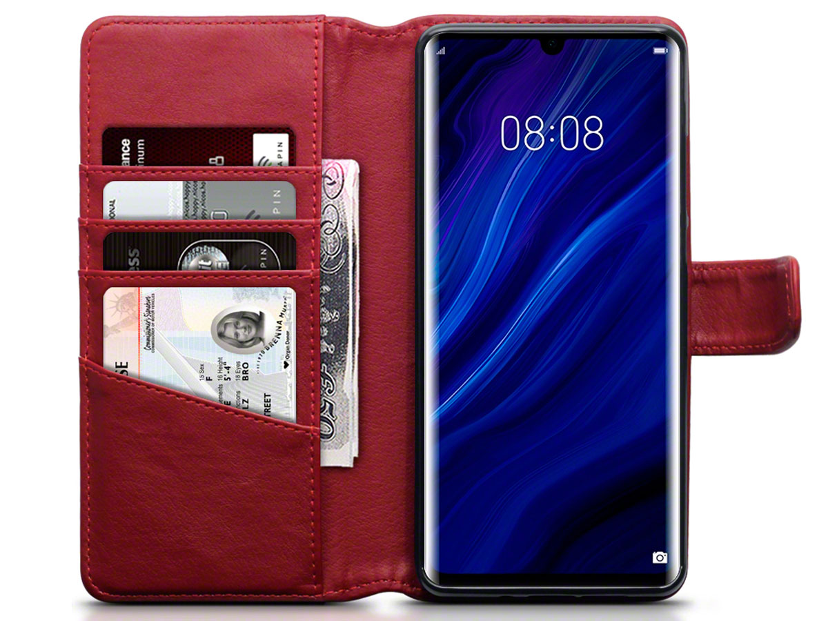 CaseBoutique Leather Wallet Rood Leer - Huawei P30 Pro hoesje