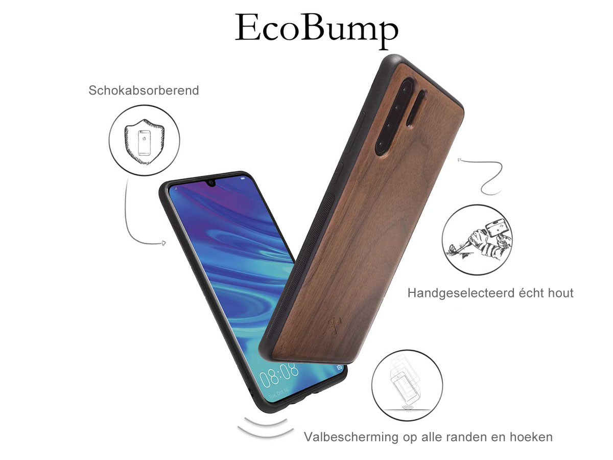 Woodcessories EcoBump Walnut - Huawei P30 Pro hoesje
