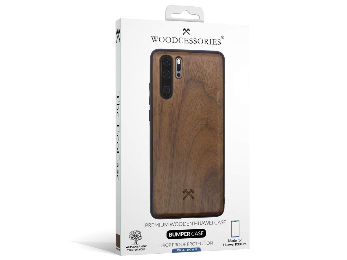 Woodcessories EcoBump Walnut - Huawei P30 Pro hoesje