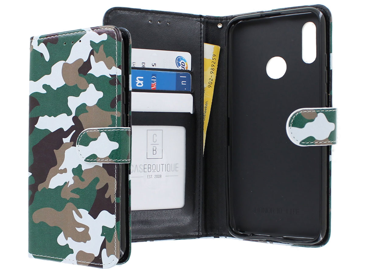 Camouflage Book Case - Huawei P Smart 2019 hoesje