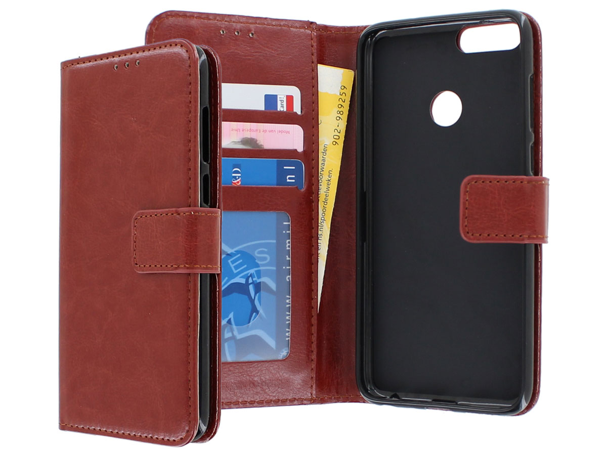 Bookcase Wallet Bruin - Huawei P Smart hoesje