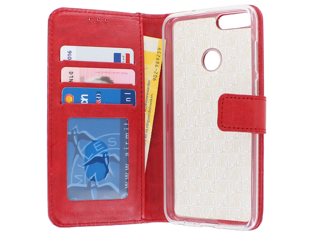 Bookcase Wallet Rood - Huawei P Smart hoesje
