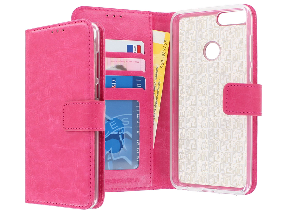 Bookcase Wallet Roze - Huawei P Smart hoesje