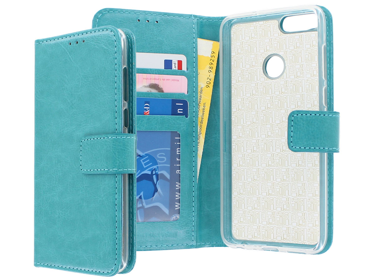 Bookcase Wallet Turquoise - Huawei P Smart hoesje