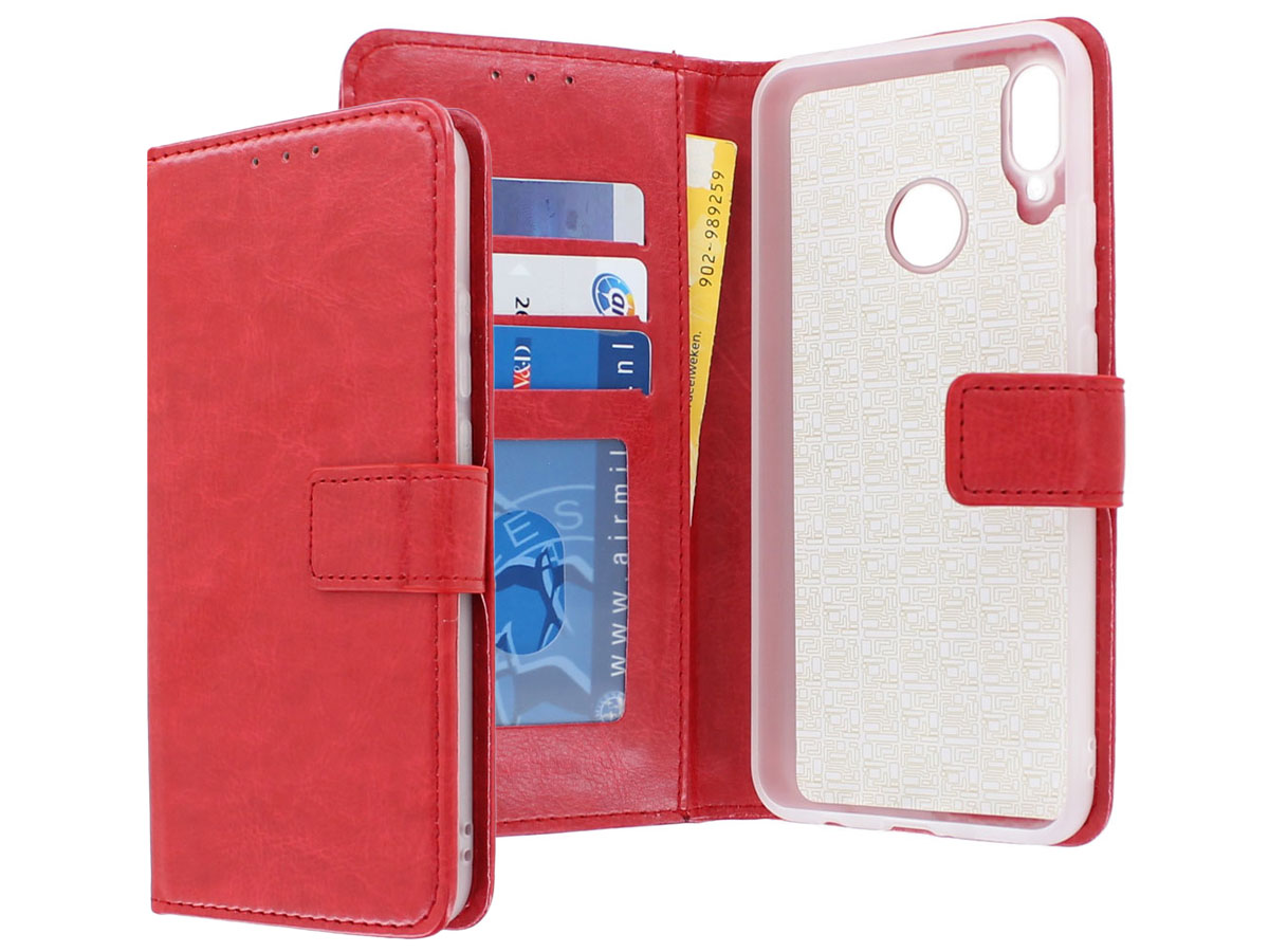Bookcase Wallet Rood - Huawei P Smart+ hoesje