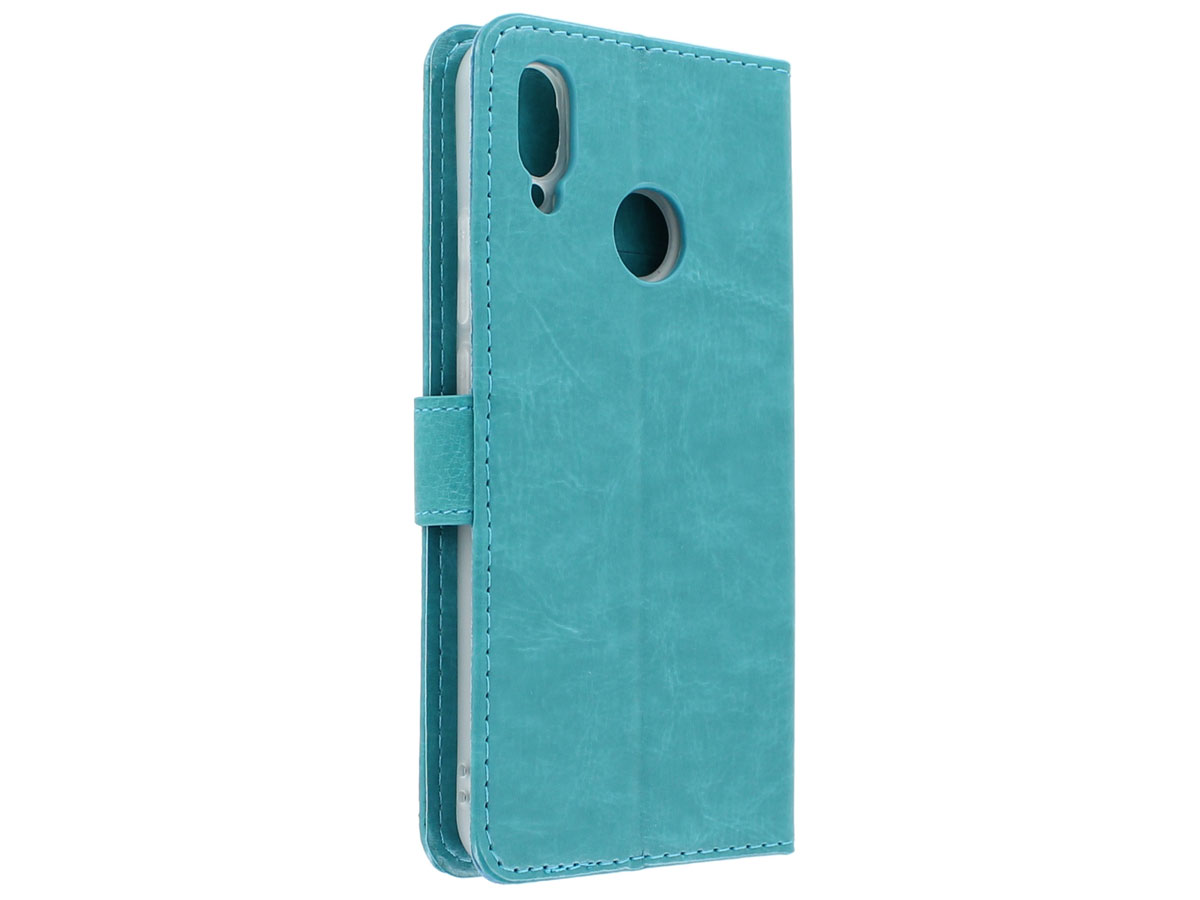 Bookcase Wallet Turquoise - Huawei P Smart+ hoesje