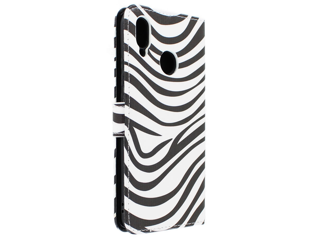 Zebra Print Bookcase Mapje - Huawei P Smart+ hoesje