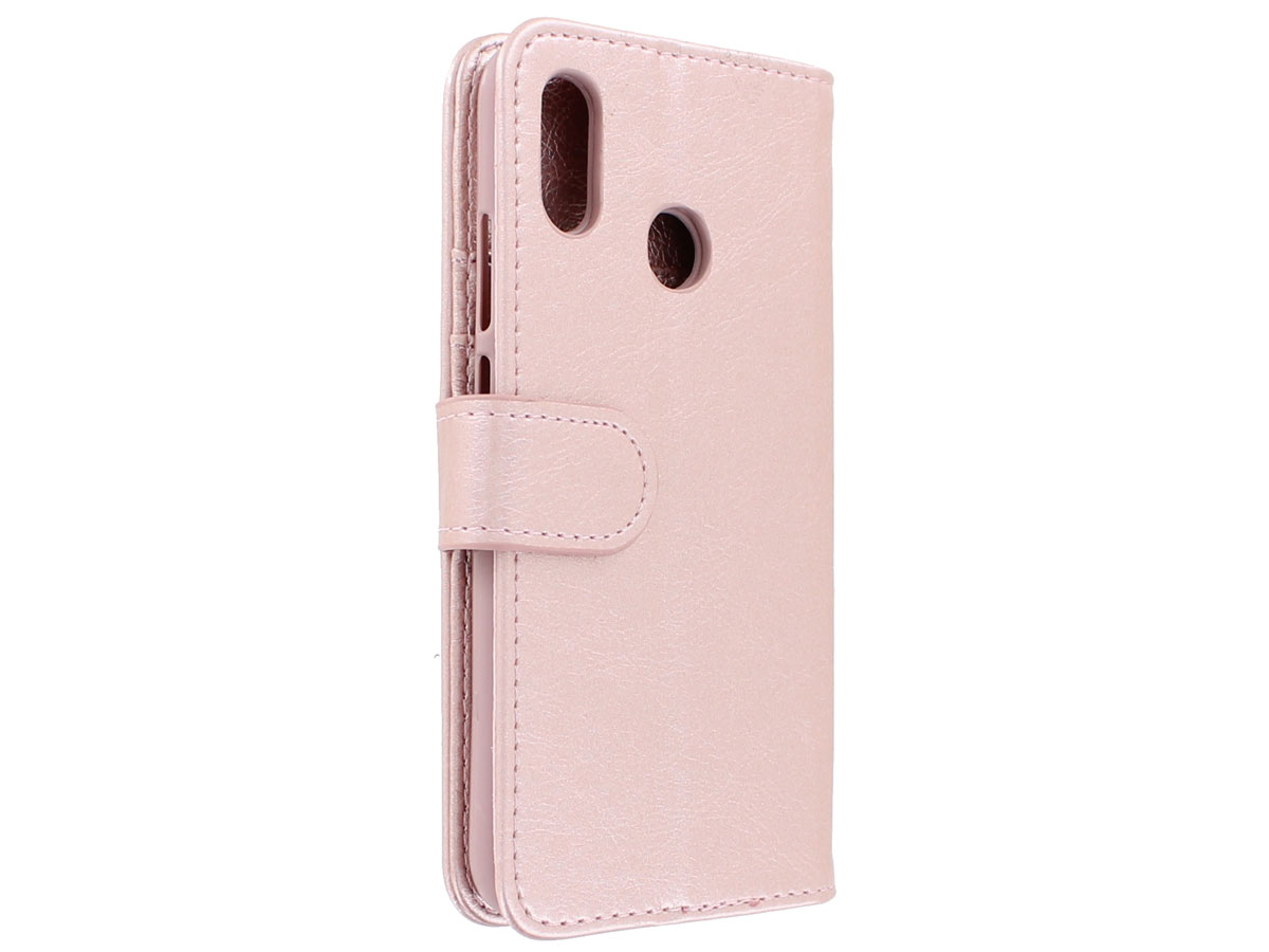 Zipper Wallet Case Rosé Goud - Huawei P Smart+ hoesje