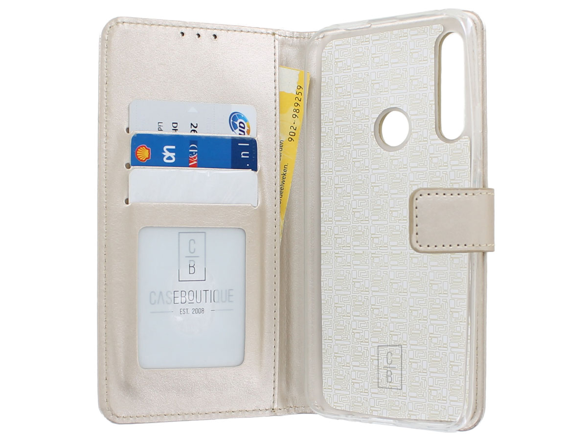 Book Case Wallet Mapje Goud - Huawei P Smart Z hoesje